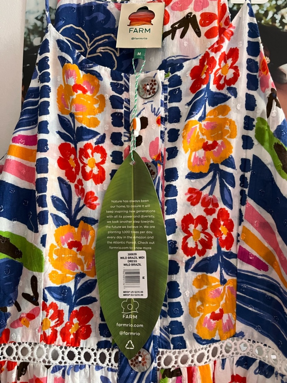 FARM Rio White Multicolor Floral Button-Front Top - Picture 6 of 8